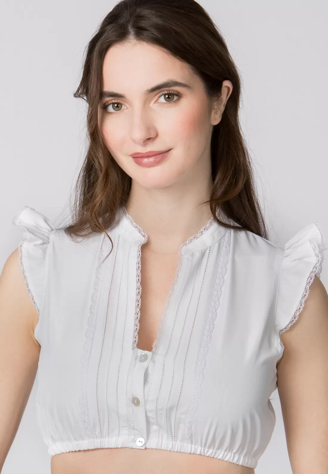 Stockerpoint Dirndlbluse Satine weiss Sale